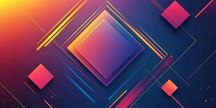 炫彩几何方块抽象背景图