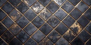 复古黑金菱形瓷砖纹理