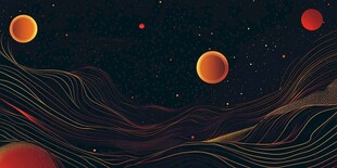 梦幻宇宙中的星球与线条