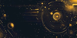 科技感黑金炫酷抽象背景图