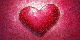 红色马赛克爱心背景图