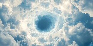 云端深邃洞孔奇幻景象