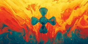 抽象色彩中的十字艺术图案