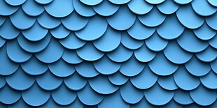 蓝色鱼鳞状瓦片纹理