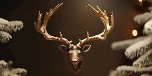 圣诞风鹿头装饰艺术摆件