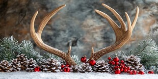 圣诞鹿角装饰 冬日氛围感