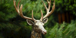 鹿角精美麋鹿雕像