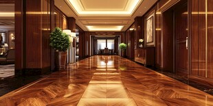 豪华酒店的精致走廊空间