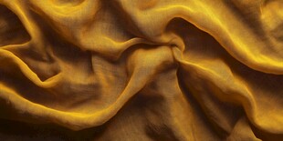 金黄丝绸布料褶皱纹理