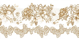 金色花卉蕾丝花边图案