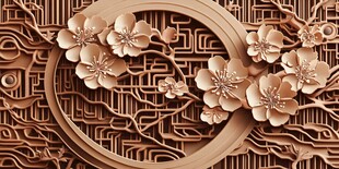 中式雕花艺术 精致梅花图案