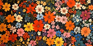 缤纷多彩花卉图案背景