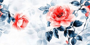 水墨风花卉图案背景