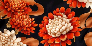 绚丽菊花图案 尽显东方韵味