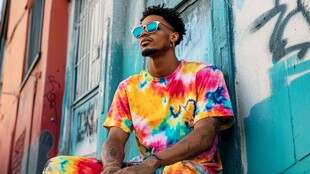 潮男街头穿搭展示个性风采