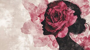 玫瑰幻影中的女性轮廓