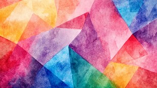 多彩几何水彩拼接背景图