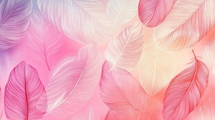 梦幻粉色羽毛唯美背景图