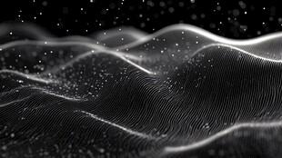 黑白粒子波动抽象背景图