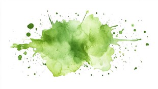 绿色水彩墨渍艺术图案