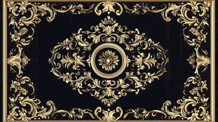黑金欧式奢华花纹装饰图案
