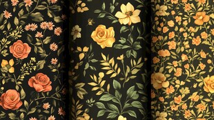 复古花卉图案布料纹理