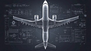 飞机设计蓝图 科技感十足