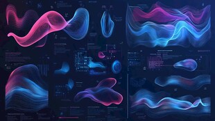 梦幻流体渐变图形元素集