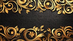 黑金奢华花纹背景图