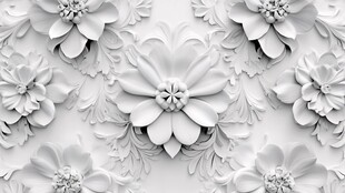 立体花卉浮雕背景图案