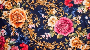 华丽花卉锦缎图案