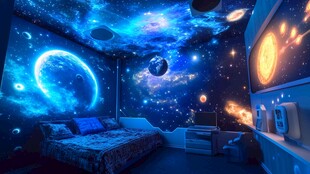 梦幻星空主题卧室空间