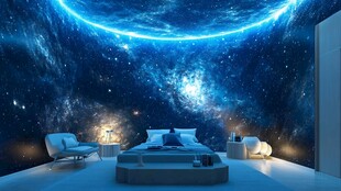梦幻星空卧室 科技感十足