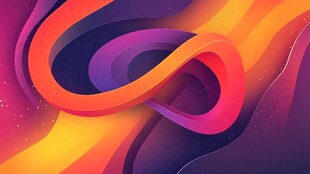 炫彩流动的抽象几何图形