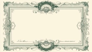 复古绿纹边框证书模板