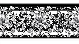 黑白欧式花纹装饰图案