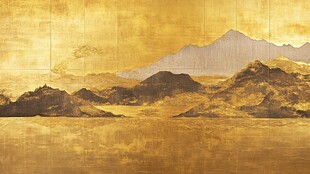 金色山水壁画艺术之作