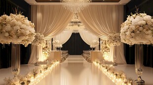 梦幻白色系浪漫婚礼现场