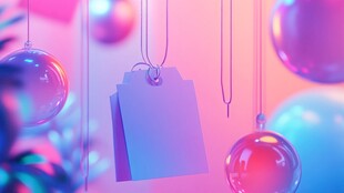 梦幻节日装饰与空白标签