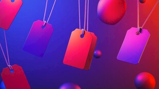 多彩悬挂标签3D创意画面