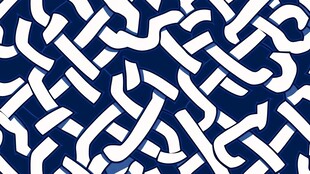 蓝白几何交织抽象图案