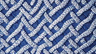 蓝白编织纹理图案