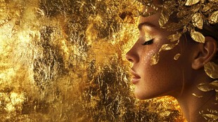 金色梦幻面庞 绝美艺术照