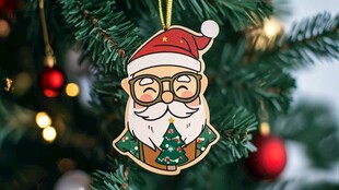 圣诞树上的趣味圣诞老人挂件
