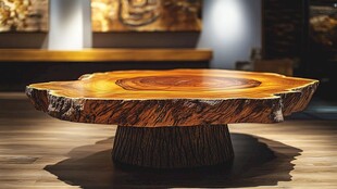 原生态实木茶几尽显自然美