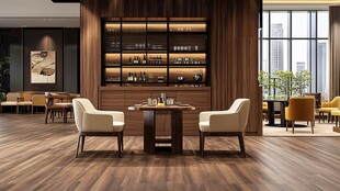 现代雅致茶室室内场景展示