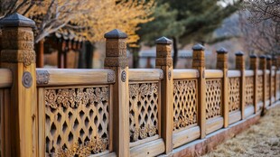 中式雕花护栏尽显古朴韵味