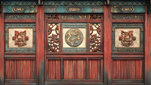 中式雕花木门古雅之美