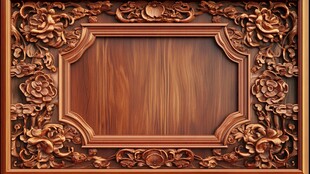 中式雕花木质精美边框