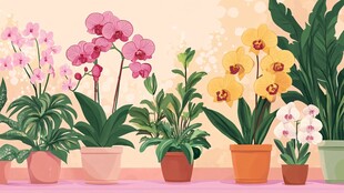 多彩兰花盆栽室内美丽景致